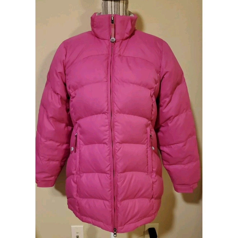 L.L. Bean Women's Size xs Goose Down Puffer Jacket Relax Full Zip Berry Pink